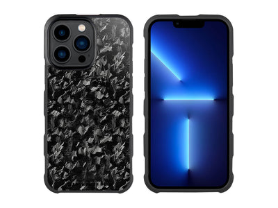 CarboFend Forged Carbon Fiber iPhone 13 Pro Max Case, front and back